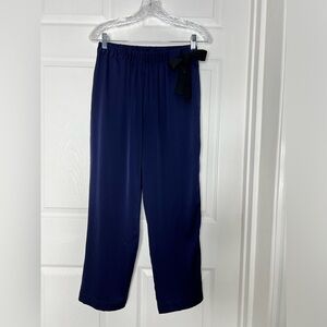 Allude Cashmere Silk Satin Pants Tie Waist Sz S